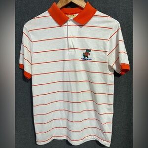 Vintage Black Florida Gators White & Orange Striped Polo Shirt Men’s Small